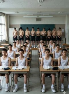 全体男生出列，脱光受罚